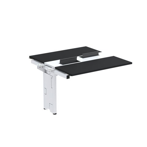Complemento de Mesa Plataforma para Coworking para 2 Pessoas 160x120 160cm Industrial Preto e Branco