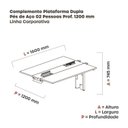 Ver imagem 3 de Complemento de Mesa Plataforma para Coworking para 2 Pessoas 160x120