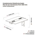 Ver imagem 3 de Complemento de Mesa Plataforma para Coworking para 2 Pessoas 160x120