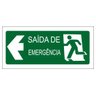 Placa de Sinalização de Emergência - Saída de Emergência À Esquerda 10x20cm - 1