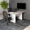 Ver imagem 1 de Mesa Reunião Escritório 160cm X 80cm Cinza Pés Painel F5 Cor:cinza