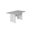 Ver imagem 2 de Mesa Reunião Escritório 160cm X 80cm Cinza Pés Painel F5 Cor:cinza