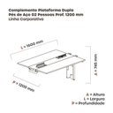 Ver imagem 3 de Complemento de Mesa Plataforma para Coworking para 2 Pessoas 160x120