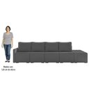 Ver imagem 6 de Sofá Ilha Modular com Puff para Sala Living 392cm Georgia K04 Linho Cinza Escuro - Mpozenato