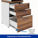 Ver imagem 6 de Mesa Auxiliar c/ 03 Gavetas Pedestal - Nogal Sevilha/Branco – 34309