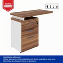 Ver imagem 7 de Mesa Auxiliar c/ 03 Gavetas Pedestal - Nogal Sevilha/Branco – 34309