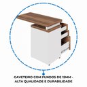Ver imagem 3 de Mesa Auxiliar c/ 03 Gavetas Pedestal - Nogal Sevilha/Branco – 34309