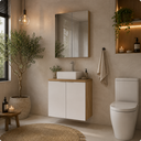 Ver imagem 1 de Conjunto de Banheiro Nature 60cm Estilare CNJ4009 Carvalho/Branco