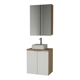 Conjunto de Banheiro Nature 60cm Estilare Cnj4009 Carvalho/branco - 2