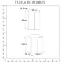 Ver imagem 4 de Conjunto de Banheiro Nature 60cm Estilare CNJ4009 Carvalho/Branco