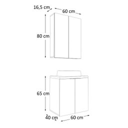 Conjunto de Banheiro Nature 60cm Estilare Cnj4009 Carvalho/branco - 3