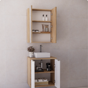 Ver imagem 2 de Conjunto de Banheiro Nature 60cm Estilare CNJ4009 Carvalho/Branco