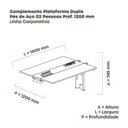 Ver imagem 3 de Complemento de Mesa Plataforma para Coworking para 2 Pessoas 160x120