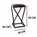 Ver imagem 3 de Banqueta Banco Estofada e Ferro Marrom