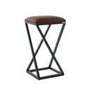 Ver imagem 2 de Banqueta Banco Estofada e Ferro Marrom