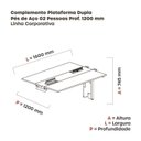 Ver imagem 3 de Complemento de Mesa Plataforma para Coworking para 2 Pessoas 160x120
