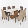 Conjunto Sala de Jantar Mesa Tampo Mdf e Vidro 8 Cadeiras Marieli Espresso Móveis - 2