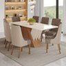Conjunto Sala de Jantar Mesa Tampo Mdf e Vidro 8 Cadeiras Marieli Espresso Móveis - 1