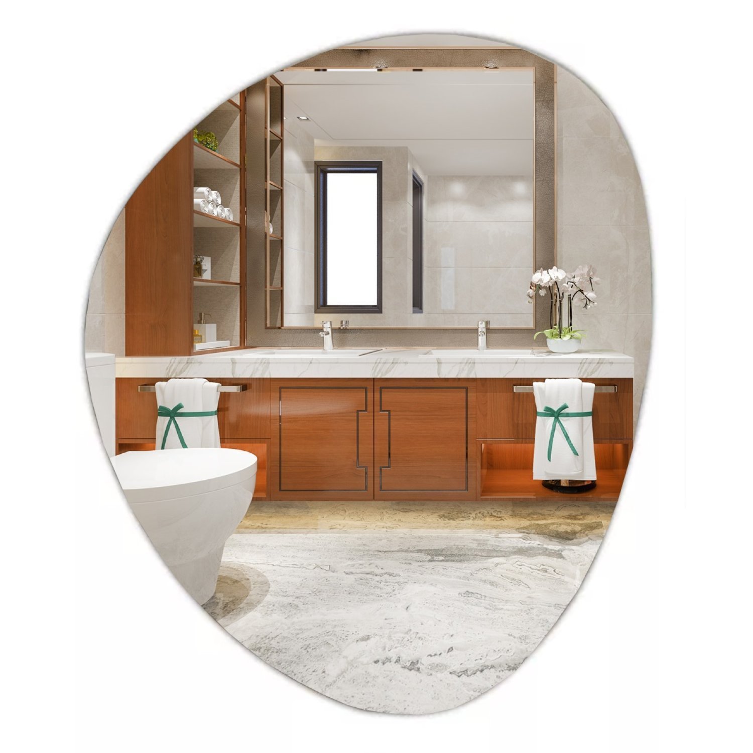 Espelho Decorativo Orgânico 40cmx30cm E01, Moderno Luxo Sala Quarto Banheiro - 4