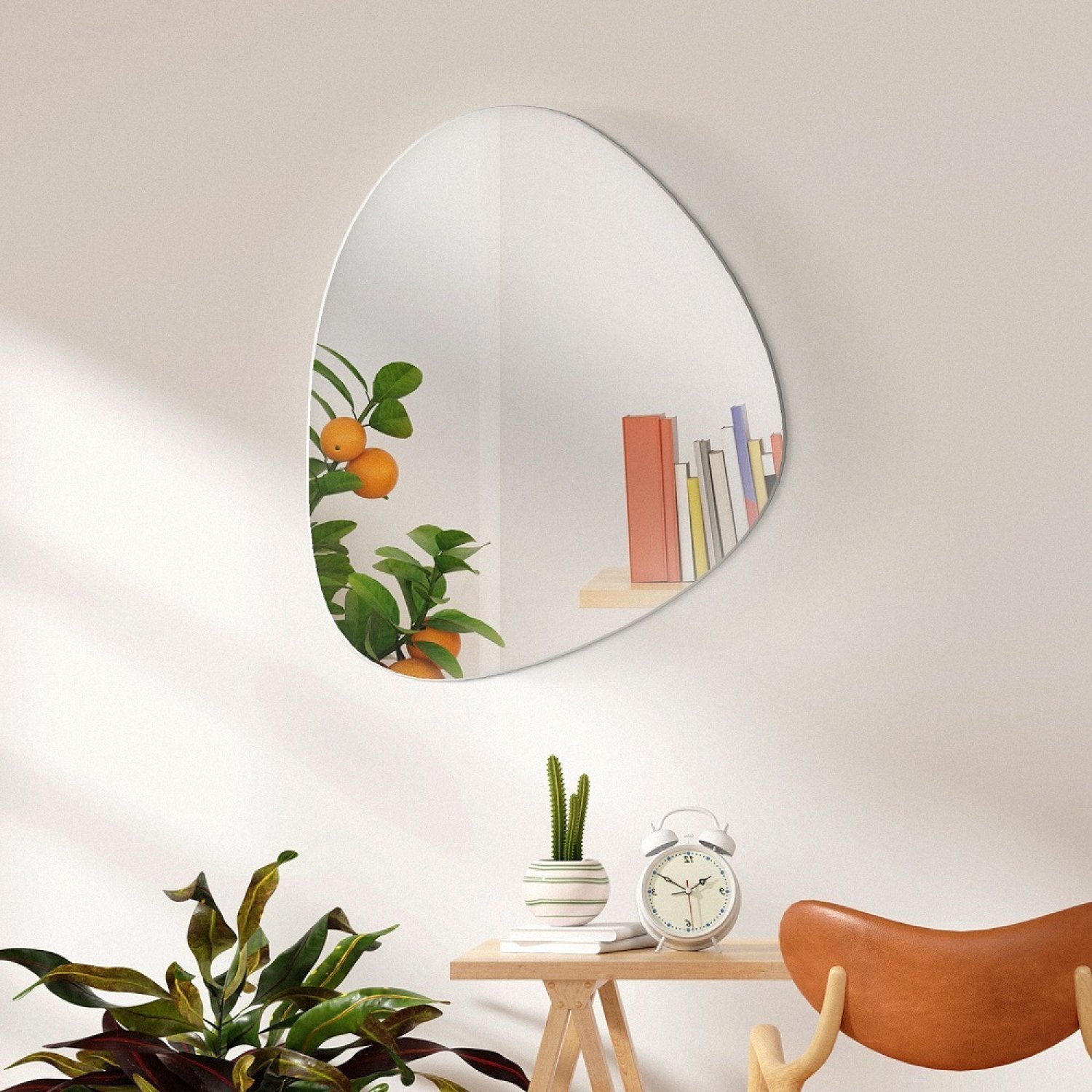 Espelho Decorativo Orgânico 40cmx30cm E01, Moderno Luxo Sala Quarto Banheiro - 1