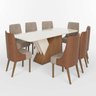Conjunto Sala de Jantar Mesa Tampo Mdf e Vidro 8 Cadeiras Marieli Espresso Móveis - 2