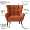 Ver imagem 5 de Poltrona Decorativa Malta Base Madeira Linho Color Trend Tca 303 Moll