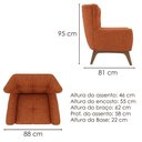 Ver imagem 3 de Poltrona Decorativa Malta Base Madeira Linho Color Trend Tca 303 Moll
