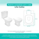 Ver imagem 3 de Assento Sanitário Tampa de Vaso Branco Mdf Laqueado Life para Bacia Celite