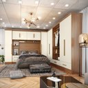 Ver imagem 1 de Quarto Modulado Casal Completo 100% MDF 6 Peças 6 Portas 5 Gavetas com Maleiro Smart Plus Yescasa Bege/Cinamomo Off/White