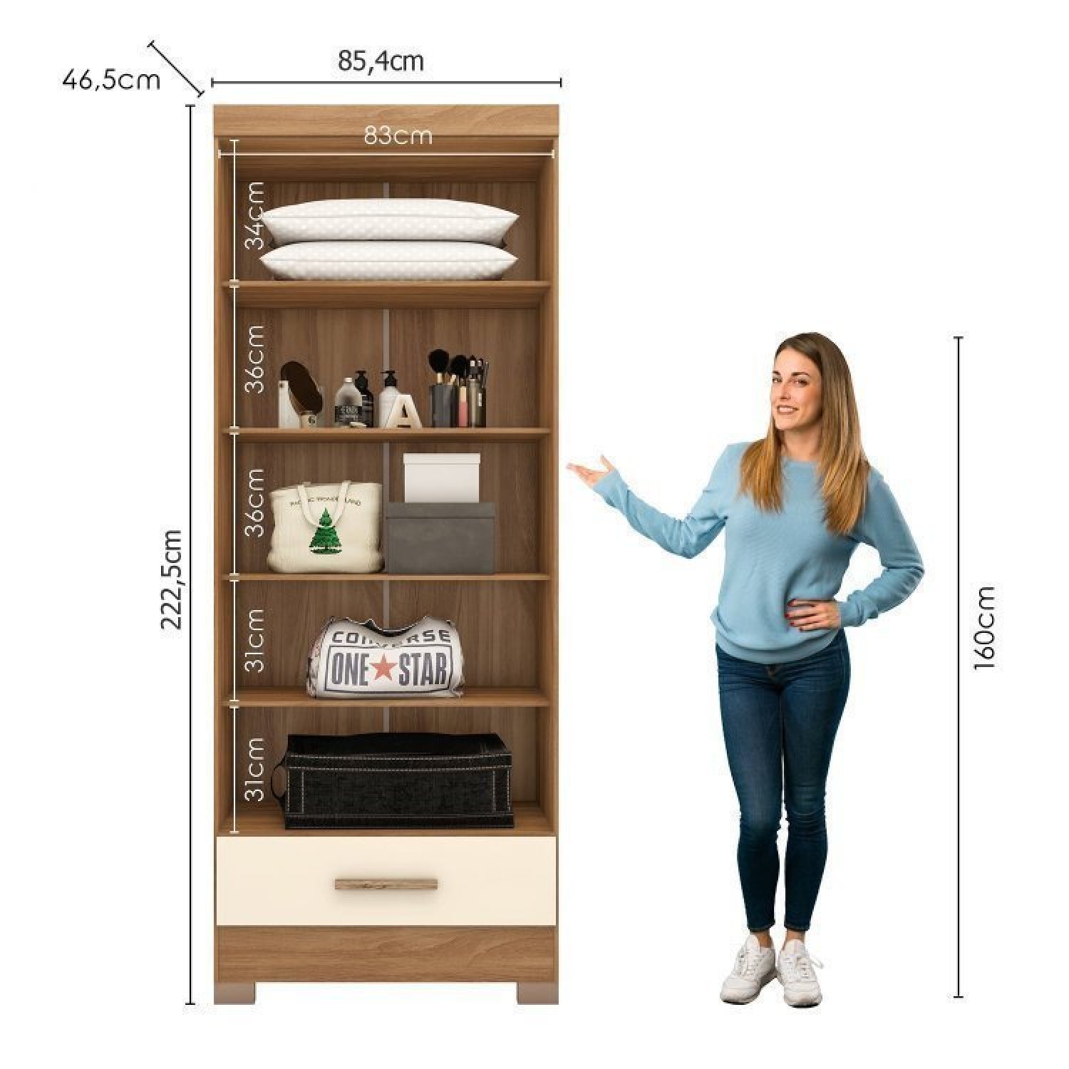 Quarto Modulado Casal Completo 6 Peças 6 Portas 5 Gavetas com Maleiro Smart Plus - 19