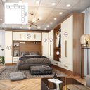 Ver imagem 4 de Quarto Modulado Casal Completo 100% MDF 6 Peças 6 Portas 5 Gavetas com Maleiro Smart Plus Yescasa Bege/Cinamomo Off/White