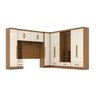 Quarto Modulado Casal Completo 100% MDF 6 Peças 6 Portas 5 Gavetas com Maleiro Smart Plus - 2