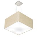 Ver imagem 1 de Lustre Pendente Quadrado Md-4075 Cúpula em Tecido 30/50x50cm Rustico Bege - Bivolt