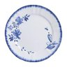 Prato Raso em Cerâmica Demoiselle Flores e Abelha Azul Scalla 28x28cm - 1