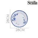 Ver imagem 2 de Prato Raso em Cerâmica Demoiselle Flores e Abelha Azul Scalla 28x28cm