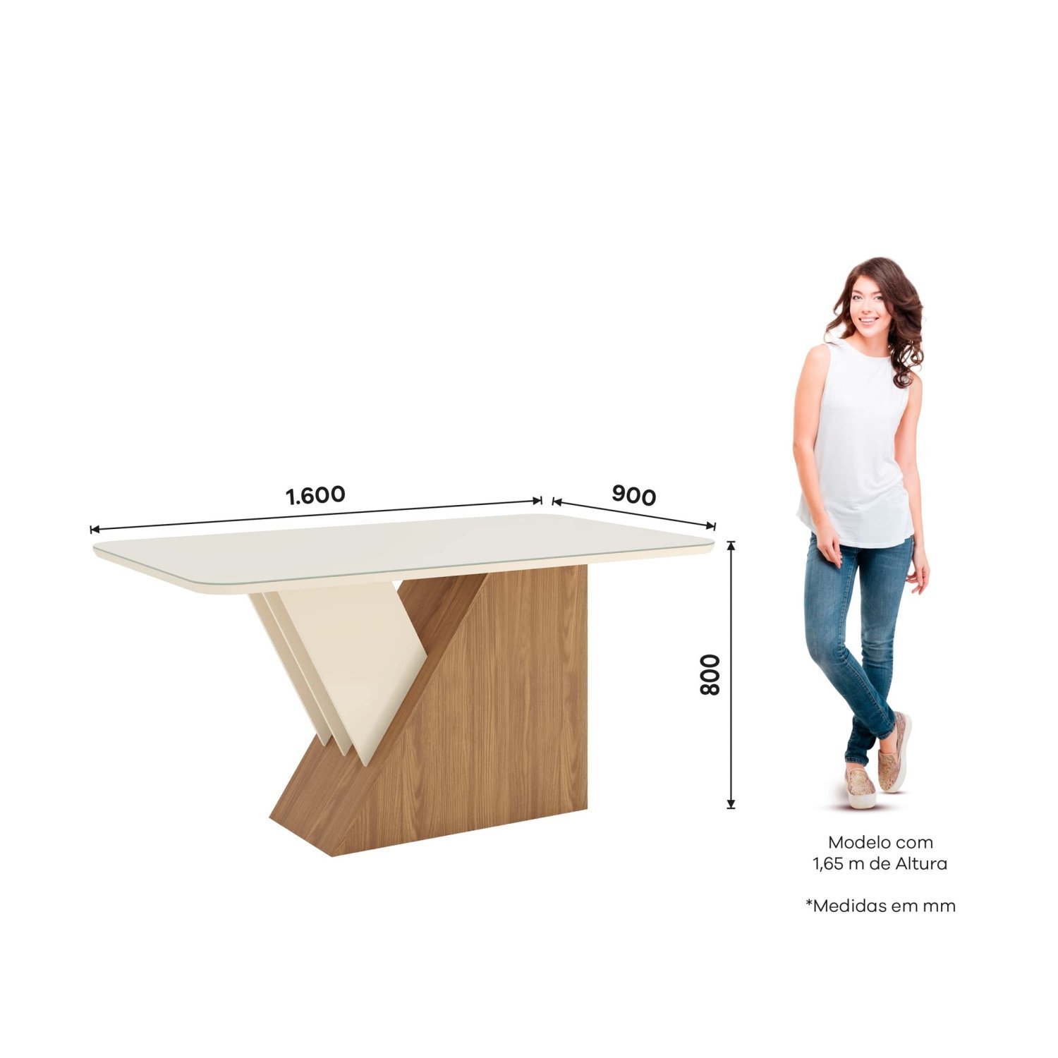 Conjunto Sala de Jantar Mesa Tampo Mdf e Vidro 6 Cadeiras Marieli Espresso Móveis - 4