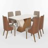 Conjunto Sala de Jantar Mesa Tampo Mdf e Vidro 6 Cadeiras Marieli Espresso Móveis - 2