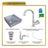 Kit Cuba Aq33 Volcano com Torneira C50 e Válvula Abs com Sifão e Flexível - 10