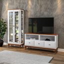 Ver imagem 4 de Cristaleira 2 Portas com Espelho Branco - Imbuia