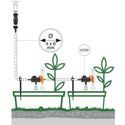 Kit Gotejamento Irrigação até 12 Vasos Mangueira 12m Gf 6299