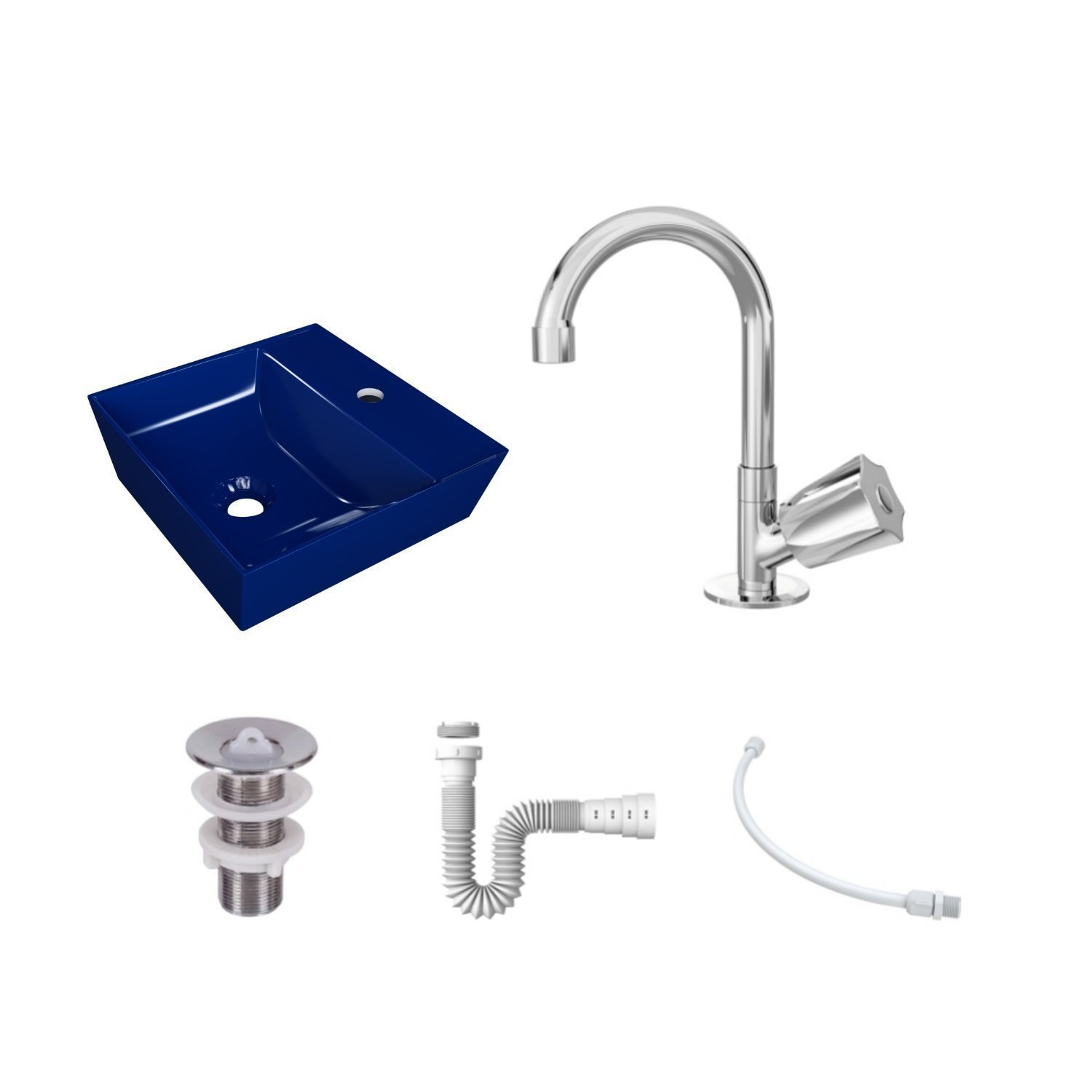 Kit Cuba Aq33 Volcano com Torneira C50 e Válvula Abs com Sifão e Flexível - 3