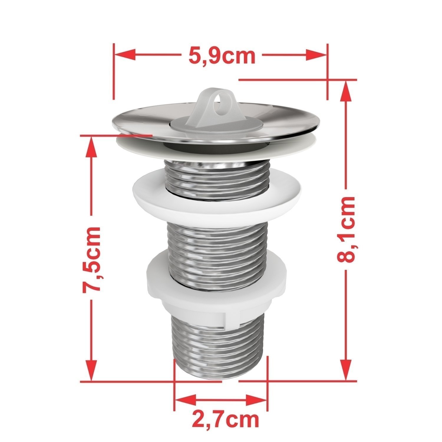 Kit Cuba Aq33 Volcano com Torneira C50 e Válvula Abs com Sifão e Flexível - 7