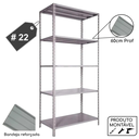 Ver imagem 2 de Estante de Aço com 05 Bandejas 58 Cm (22/18) – 1,98×0,92×0,58m – Amapa – 11107