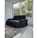 Ver imagem 3 de Capa para Sofá Retrátil e Reclinável 4 Lugares:preta