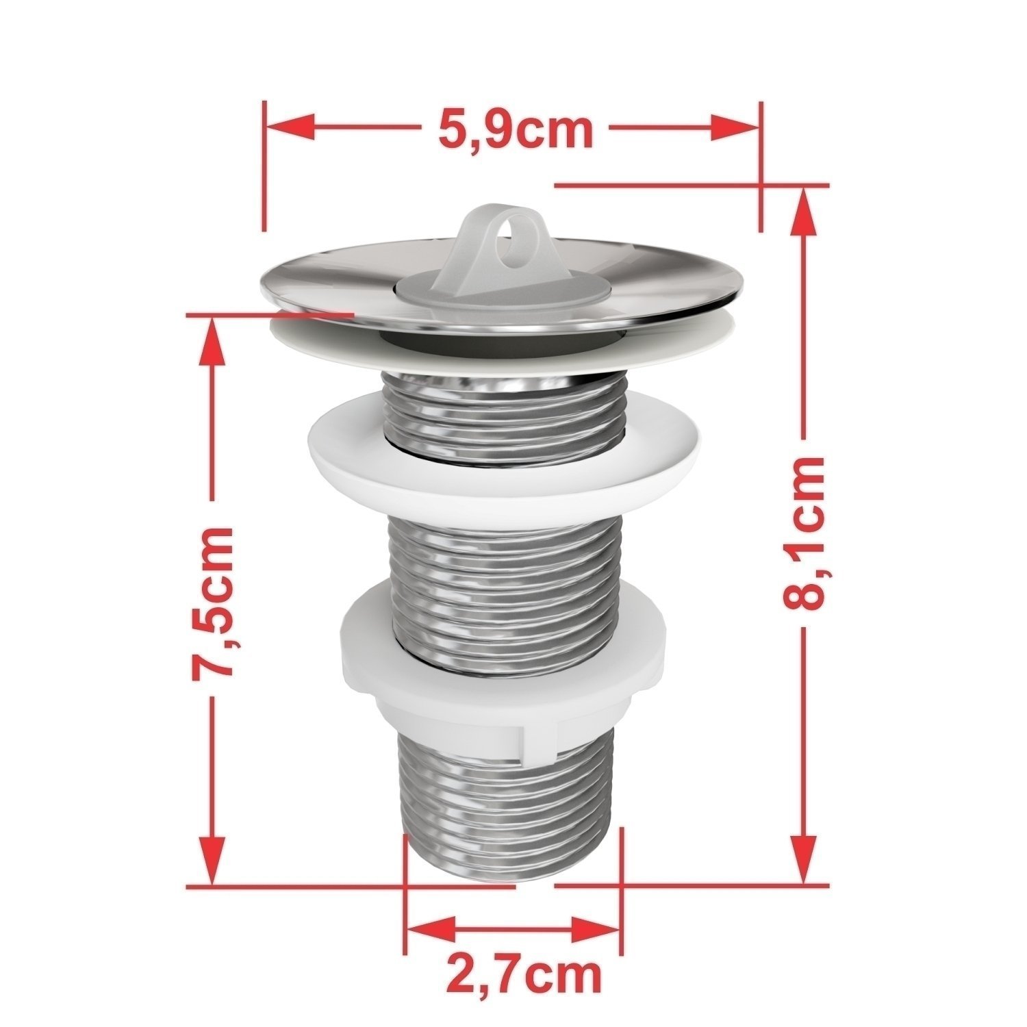 Kit Cuba Aq33 Volcano com Torneira C50 e Válvula Abs com Sifão e Flexível - 7