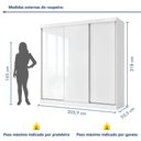 Ver imagem 4 de Guarda Roupa Casal Premium Lily 205,9cm 3 Portas 4 Gavetas Yescasa Branco