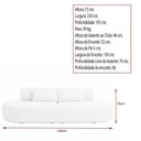 Ver imagem 2 de Sofá Orgânico Bi Partido 230cm Serina Bouclé Cinza - Sallar Home