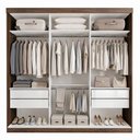 Ver imagem 5 de Guarda Roupa Casal Premium Lily 205,9cm 3 Portas 4 Gavetas Yescasa Marrom/Freijó