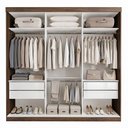 Ver imagem 5 de Guarda Roupa Casal Premium Lily 205,9cm 3 Portas 4 Gavetas Yescasa Marrom/Freijó
