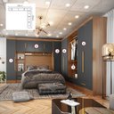 Ver imagem 4 de Quarto Modulado Casal Completo 100% MDF 6 Peças 6 Portas 5 Gavetas Com Maleiro Smart Plus